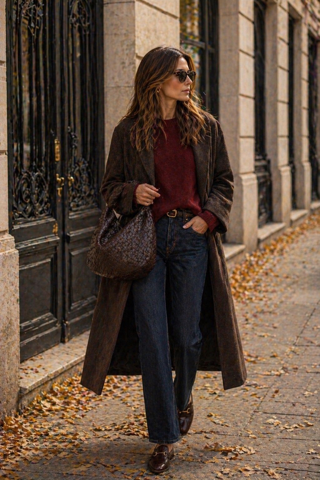 Fall 2026 Bag Styling: Suede, Burgundy, Chocolate, and Structured Leather outfit styling illustration